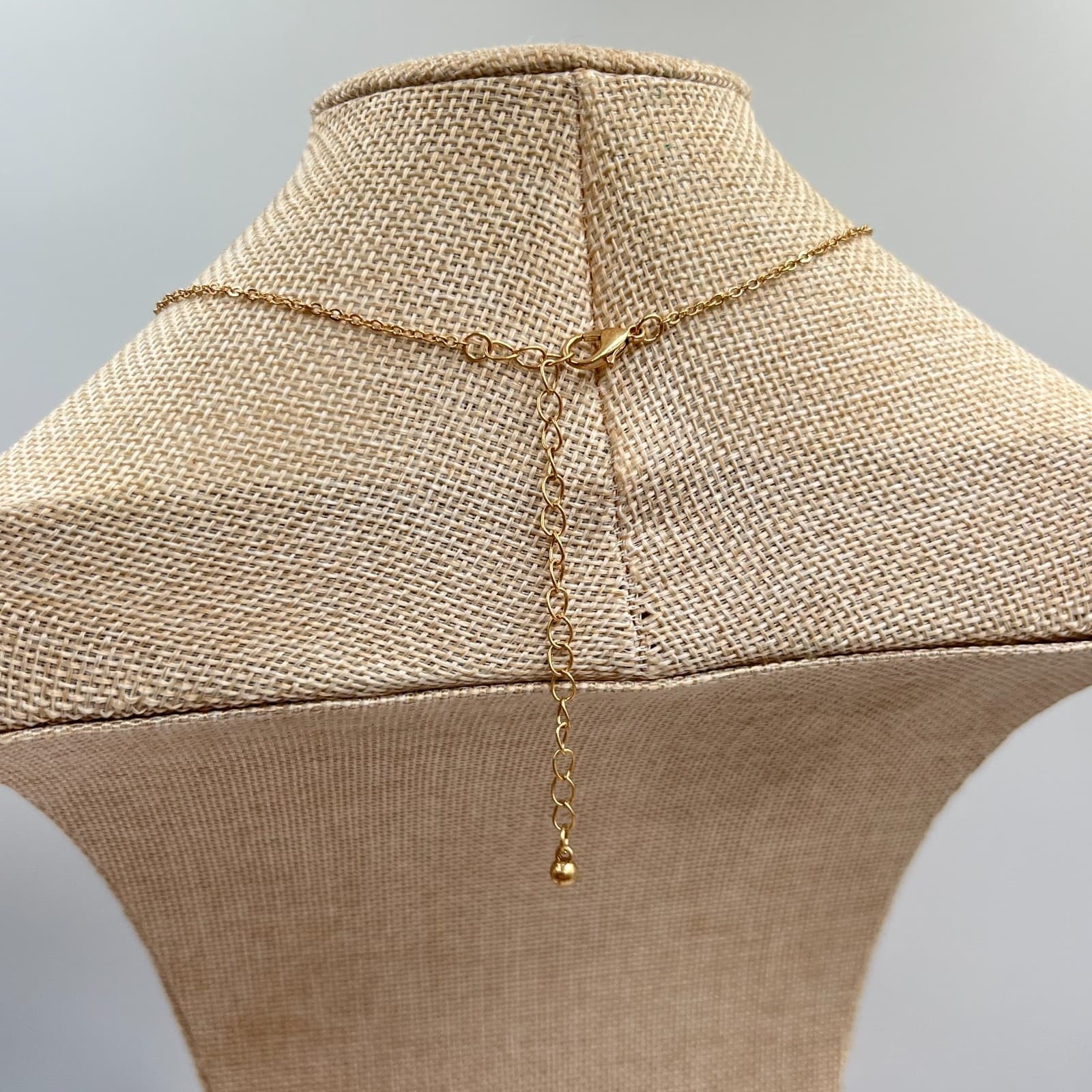 Vintage Minimalist Gold Tone Necklace Black Matte Beads Gold Geometric Accents - Thumbnail 6
