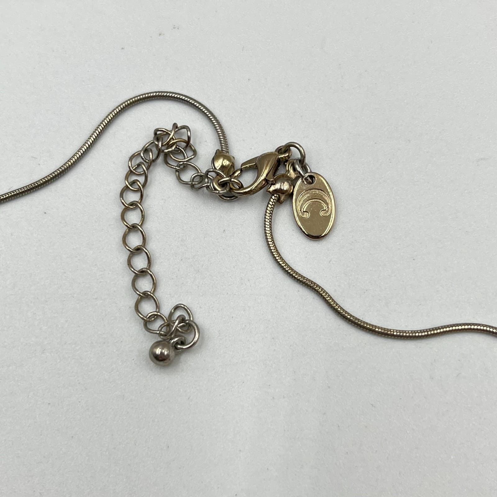 VTG Charming Charlie Nautical Anchor & Wheel Charm Necklace Crystal Snake Chain - Thumbnail 5
