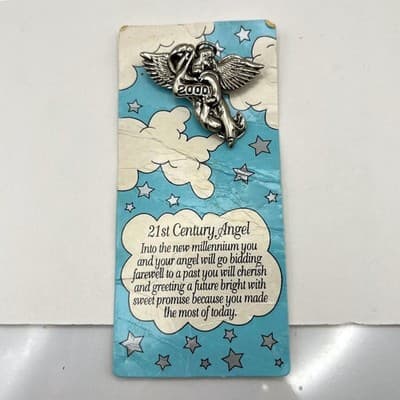 VTG 2000 Millennium Angel Pin Gifts by House of Lloyd 21st Century Brooch New