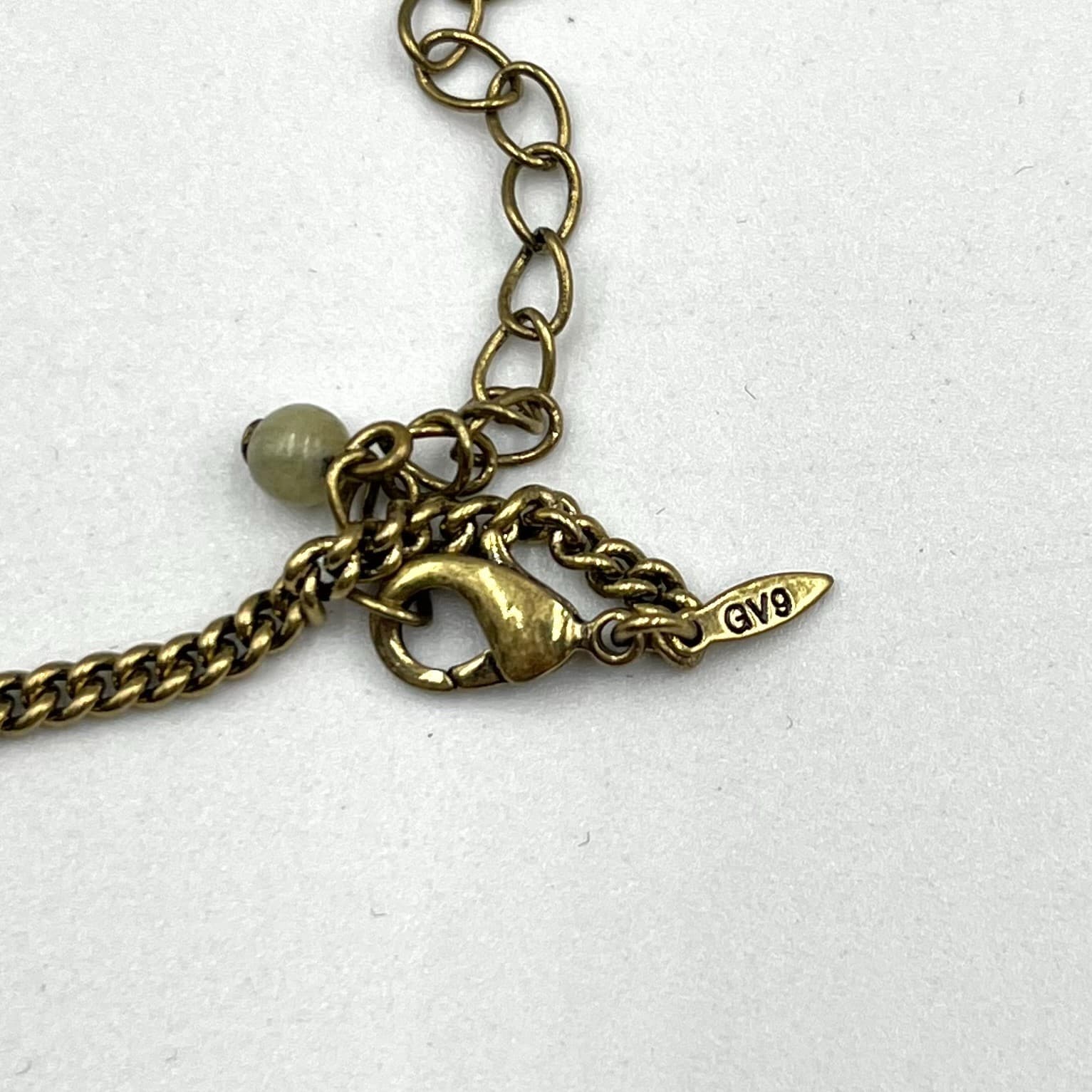 VTG Boho Antique Bronze Teardrop Statement Necklace Multi-Color Jewel Tone Bib - Thumbnail 3