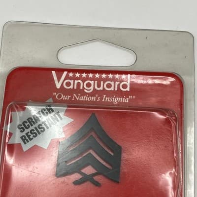 Vanguard USMC Sergeant Rank Insignia Chevrons Black Matte Brass Sgt Pin Pair NEW - Thumbnail 3