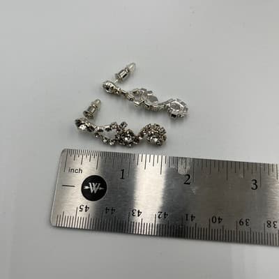 VTG Rhinestone Jewelry Set: V-Shape Necklace, Infinity Bracelet, Drop Earrings - Thumbnail 11