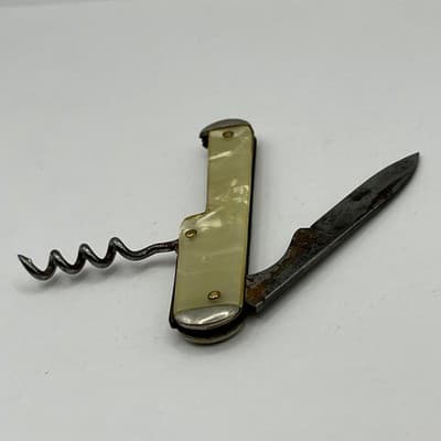Vintage Camco USA Pocket Knife Corkscrew Wine Opener Faux Mother of Pearl Handle - Thumbnail 2