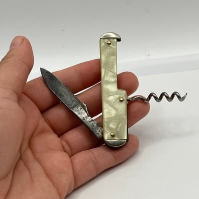Vintage Camco USA Pocket Knife Corkscrew Wine Opener Faux Mother of Pearl Handle - Thumbnail 3