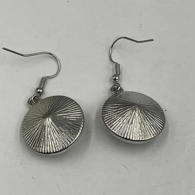 VTG Crystal Jewelry Set: Large Teardrop Faceted Pendant & Round Drop Earrings - Thumbnail 5