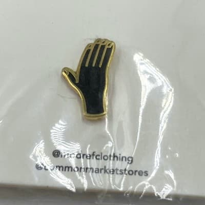Vintage MOD REF x Common Market Hand Enamel Pin Gold Tone Black Jewelry New NIP - Thumbnail 2