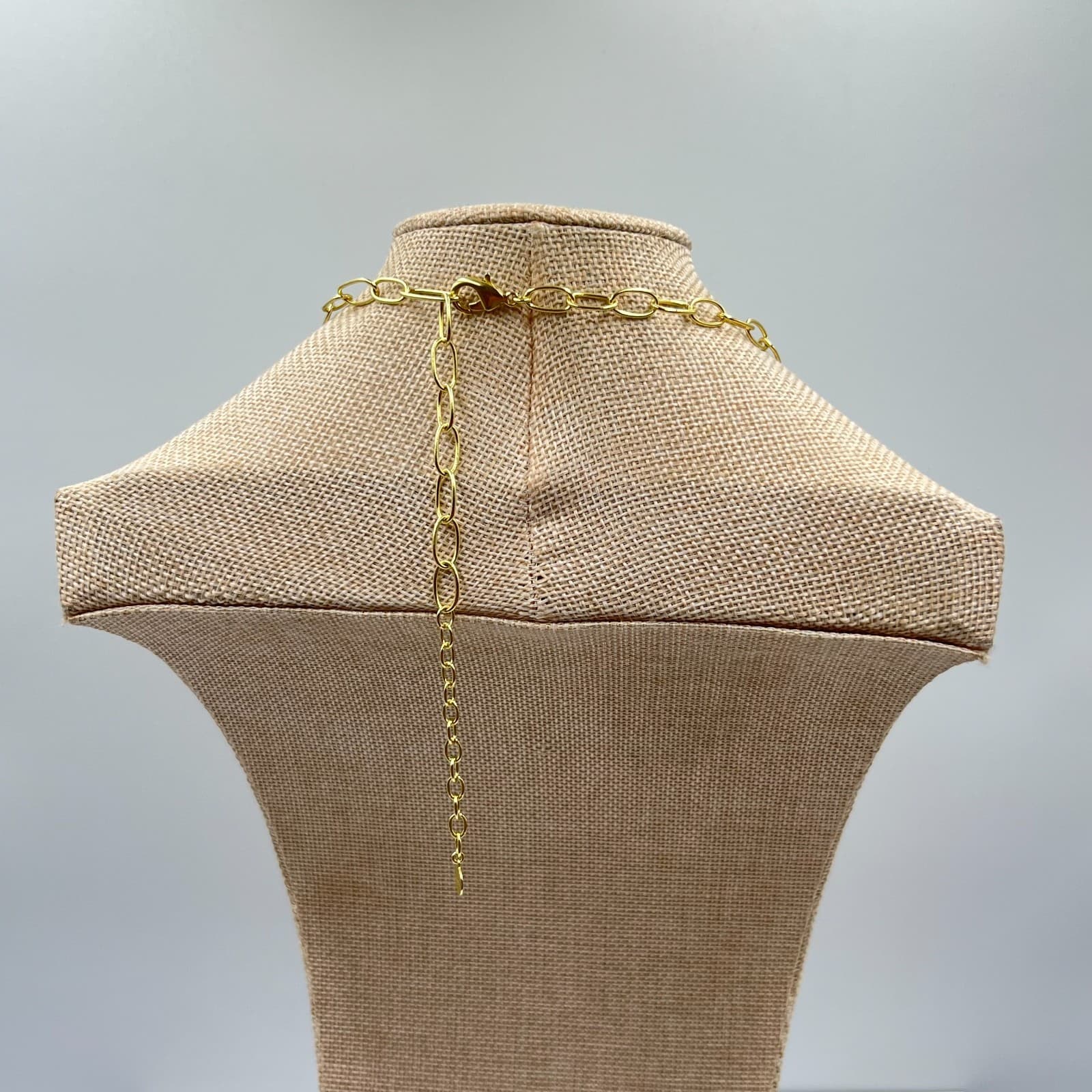 VTG Stella & Dot Gold Tone Green Grey Stone Station Long Layering Necklace Retro - Thumbnail 9