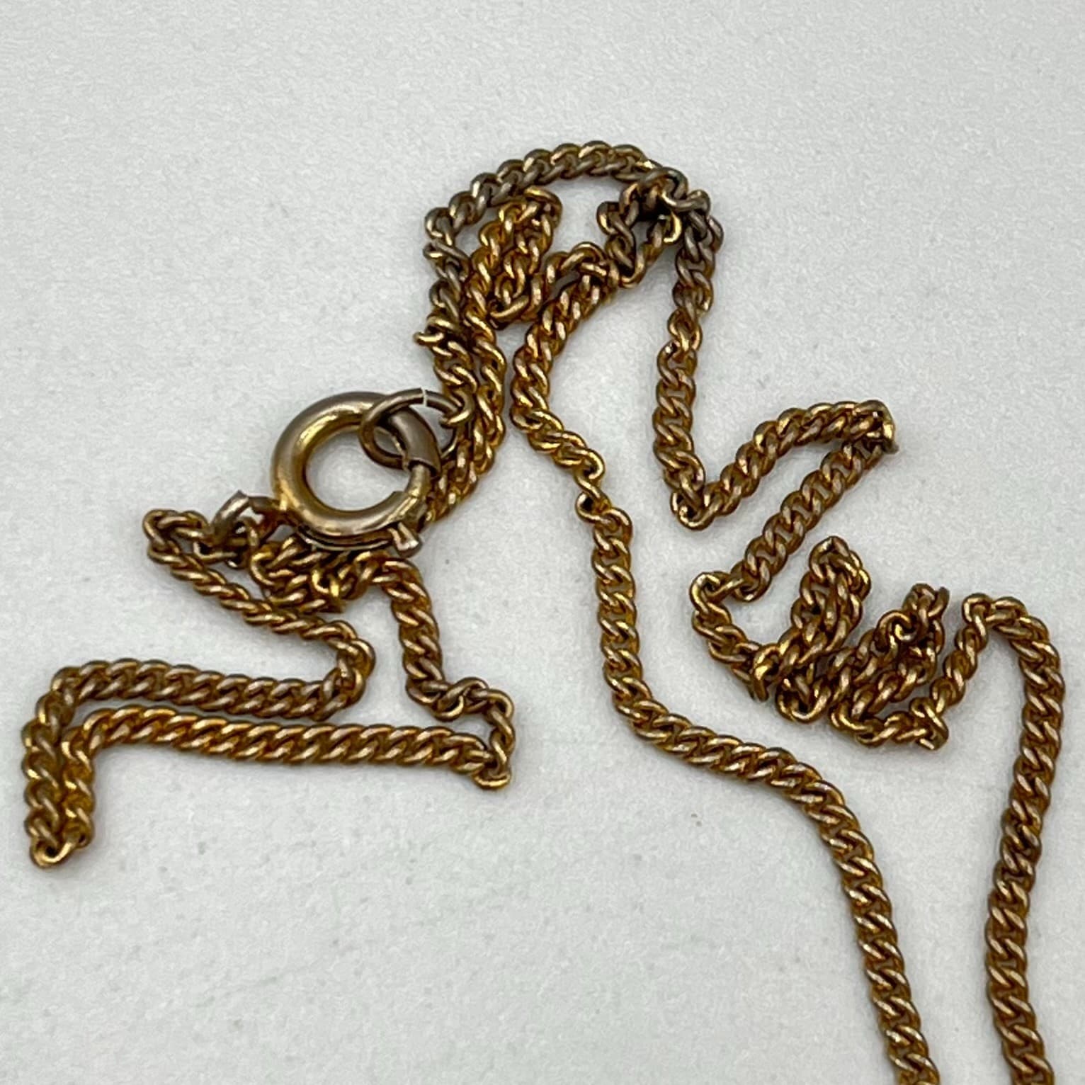 Vintage Gold Tone Initial M Faux Pearl Pendant Necklace Retro Jewelry Fashion - Thumbnail 3