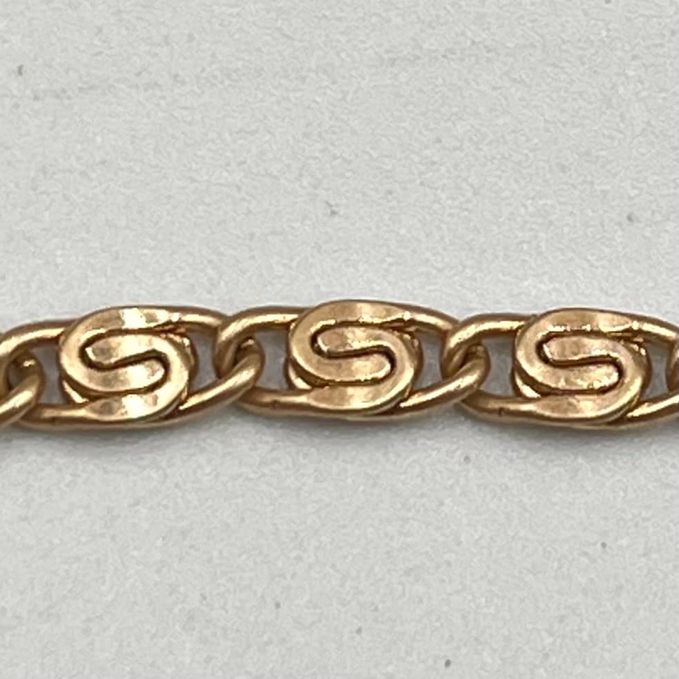 VTG Gold Tone Filigree S-Link Chain Necklace Retro Statement Lobster Adjustable - Thumbnail 2