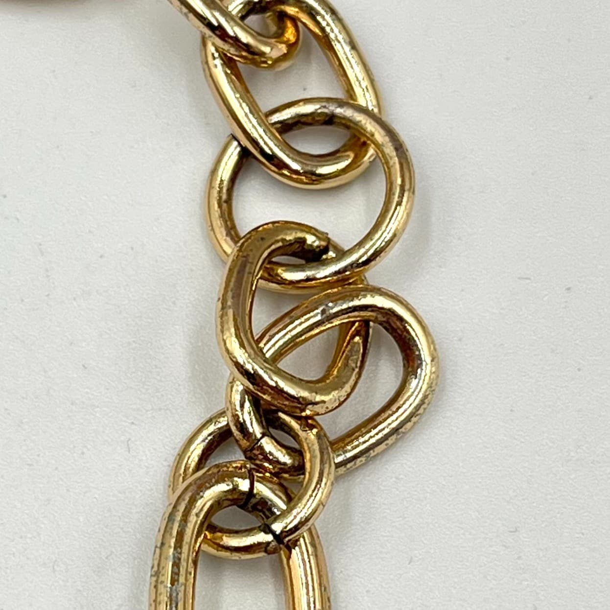 Vintage Gold Tone Chunky Oval Link Statement Necklace Retro 16" Adjustable - Thumbnail 5