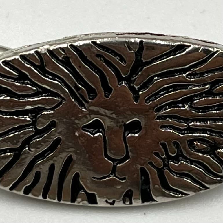 Vintage Silver Tone Lion Head Snake Chain Statement Necklace, Retro Boho Chic - Thumbnail 2