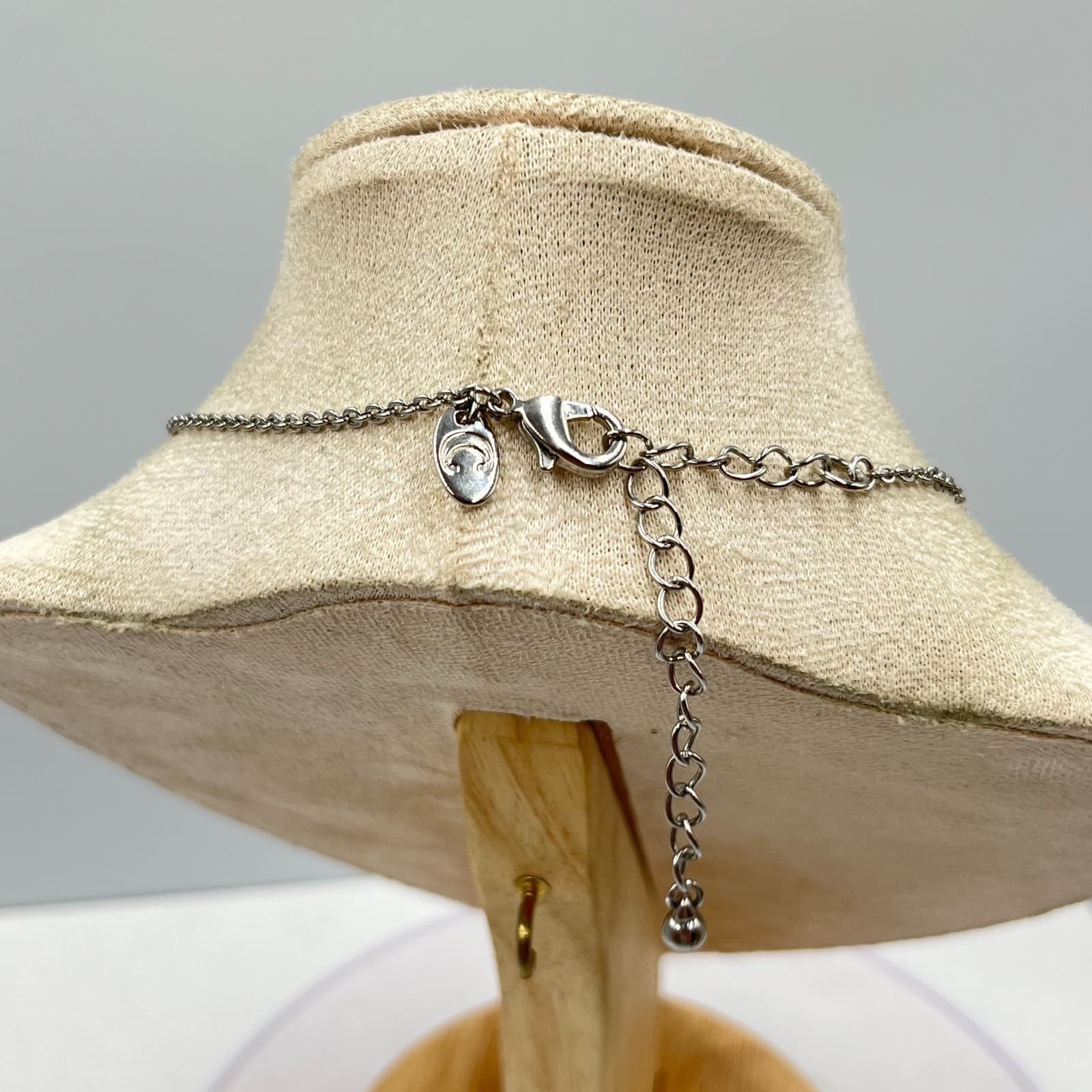 Vintage Charming Charlie Silver Tone Lavender CZ Station Necklace Retro Y2K Glam - Thumbnail 9