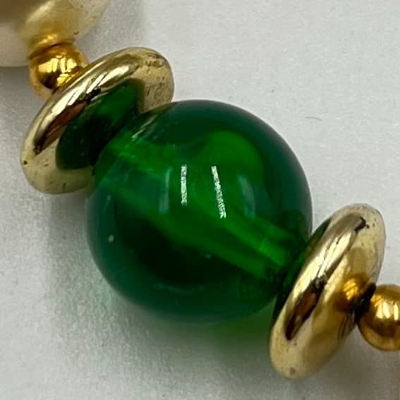 Vintage Faux Pearl Necklace with Multi-Color Glass Accents - Retro Chic Fashion - Thumbnail 6
