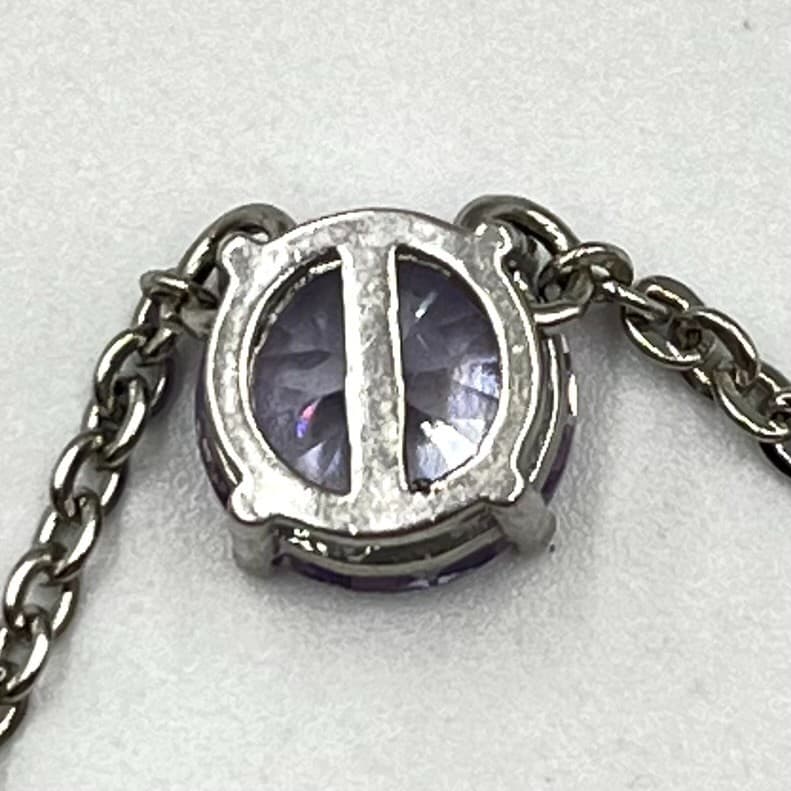Vintage Charming Charlie Silver Tone Lavender CZ Station Necklace Retro Y2K Glam - Thumbnail 5