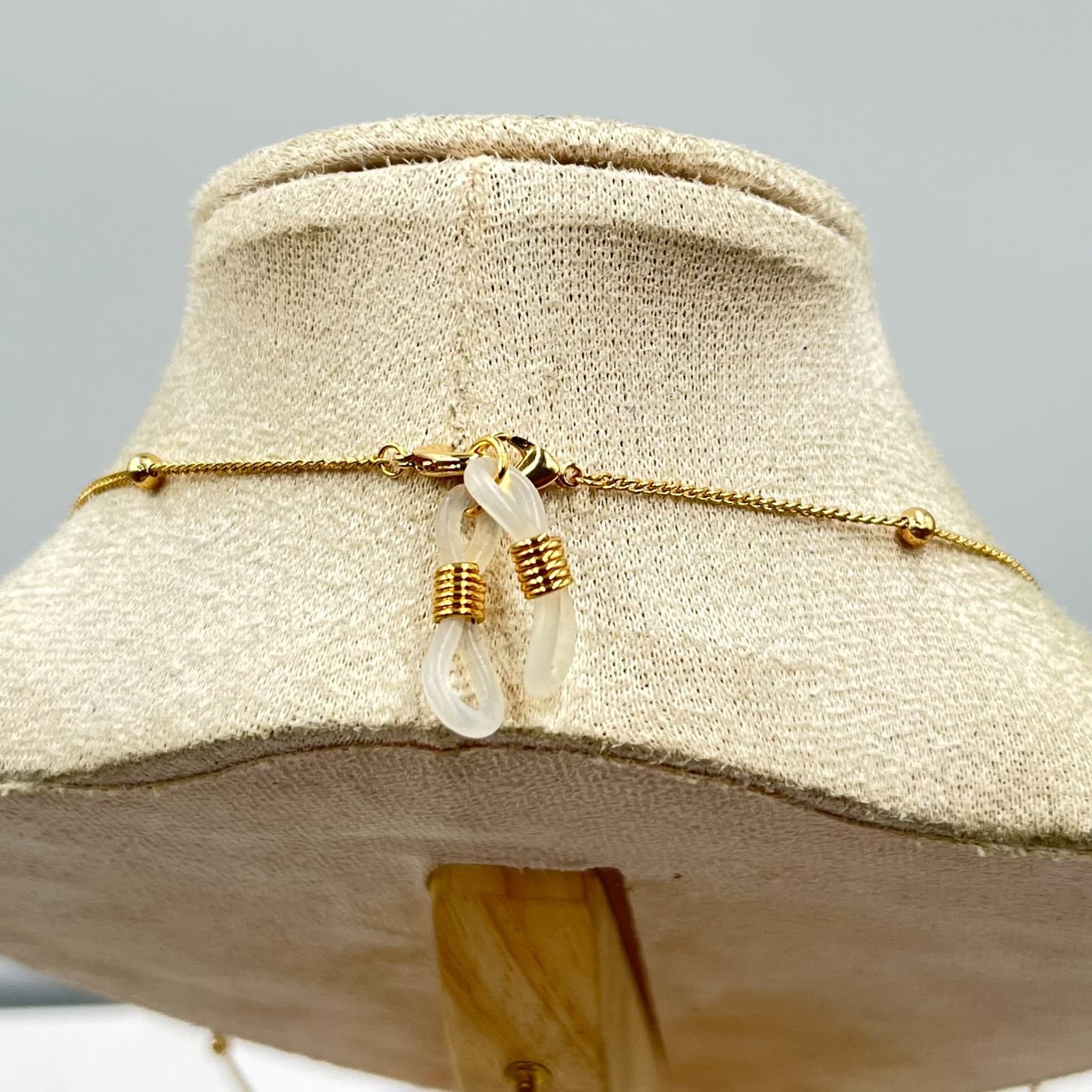 VTG Gold Tone Beaded Station Necklace Minimalist Dainty Curb Link 24" Fashion - Thumbnail 6