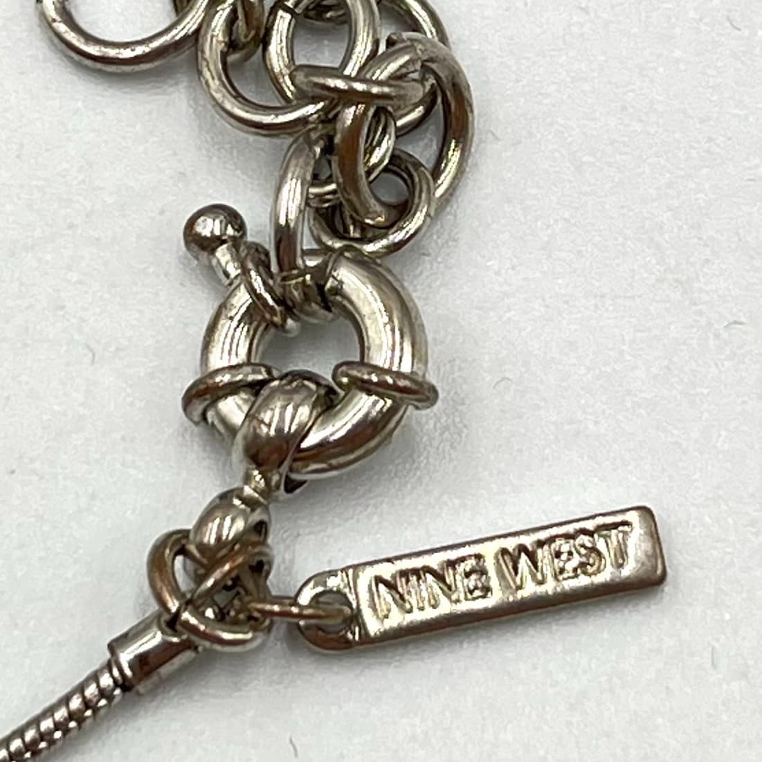 Nine West Vintage Mixed Metal Snake Chain Necklace Abstract Dangle Fringe Boho - Thumbnail 6