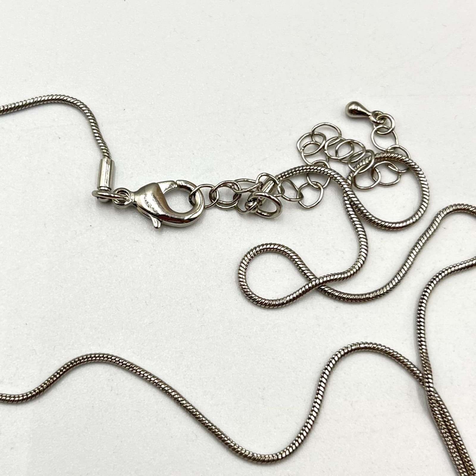 Vintage Modernist Silver Tone Geometric Crescent Tassel Necklace Purple Bead Y2K - Thumbnail 3