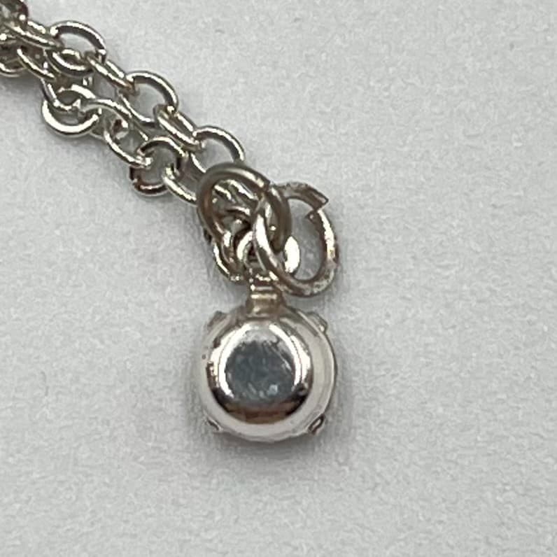 VTG Icing Silver Tone Solitaire Necklace Clear Rhinestone Dainty Minimalist Y2K - Thumbnail 4