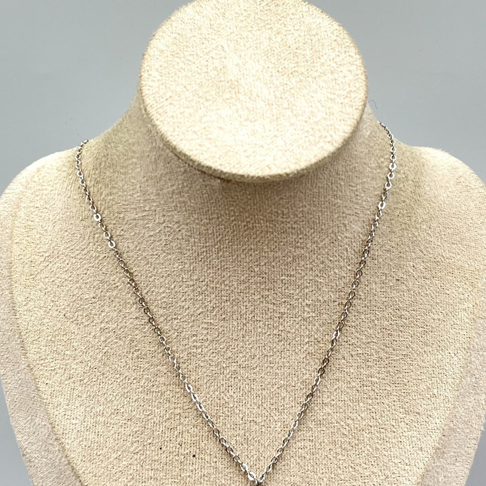 VTG Icing Silver Tone Solitaire Necklace Clear Rhinestone Dainty Minimalist Y2K - Thumbnail 6