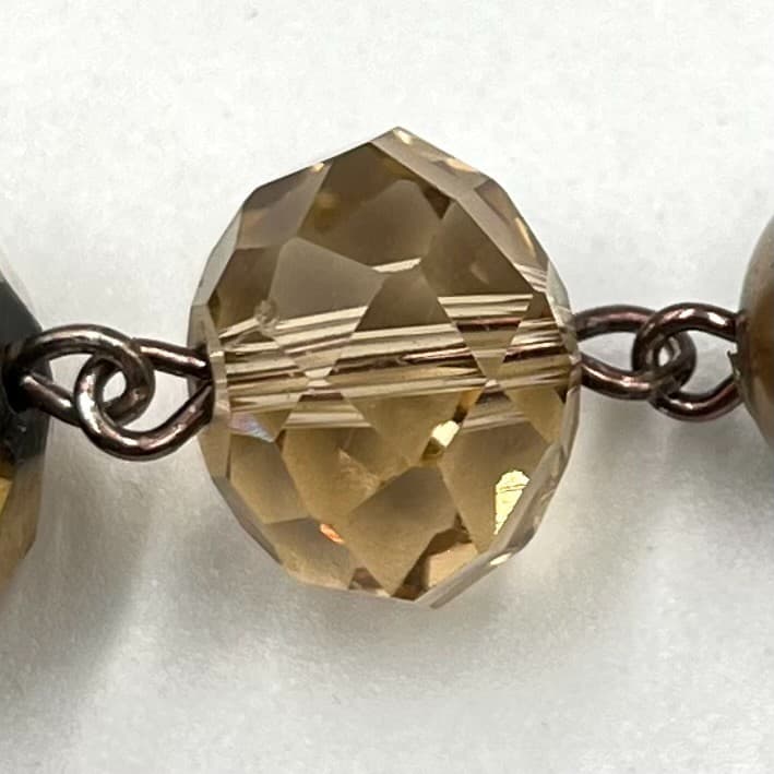 Vintage Liz Claiborne Gold Toner Pearl & Amber Crystal Statement Necklace, Retro - Thumbnail 5