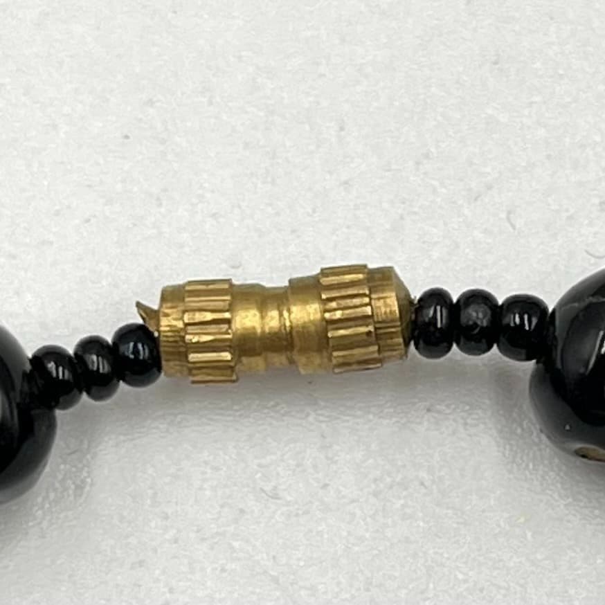 Vintage Retro Black Skull Bead Necklace Goth Grunge Emo Jewelry Barrel Clasp - Thumbnail 4