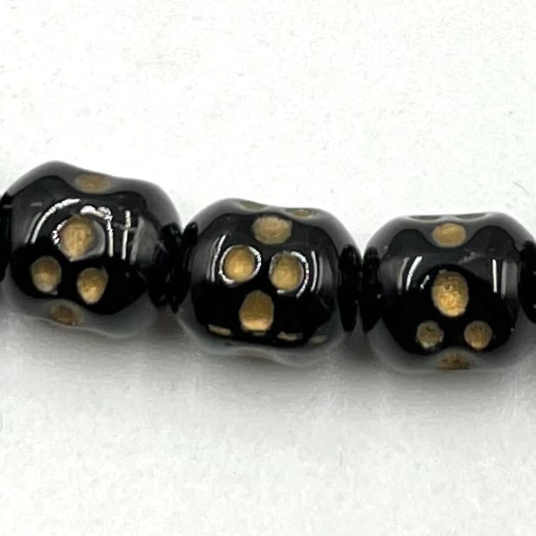 Vintage Retro Black Skull Bead Necklace Goth Grunge Emo Jewelry Barrel Clasp - Thumbnail 3