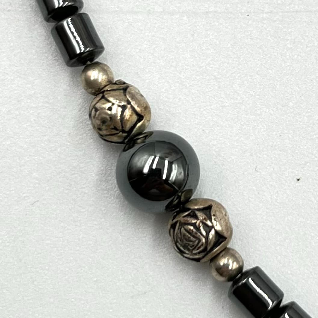 Vintage Southwestern Hematite Bear Fetish Necklace Black Stone Bead Retro - Thumbnail 4