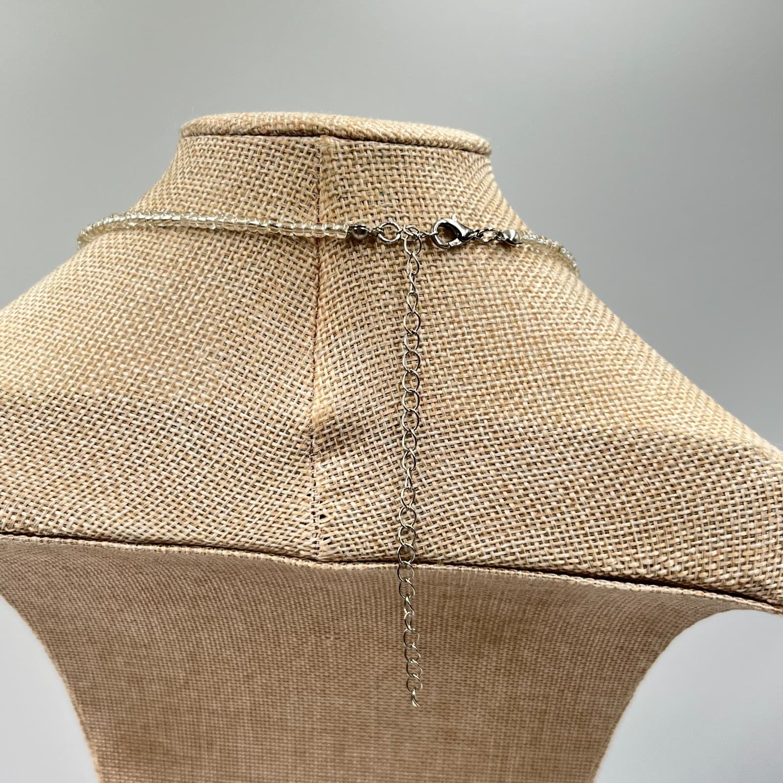 Vintage Earthy Seed Bead & Shell Chip Necklace Cream Amber Tone Boho Strand - Thumbnail 9