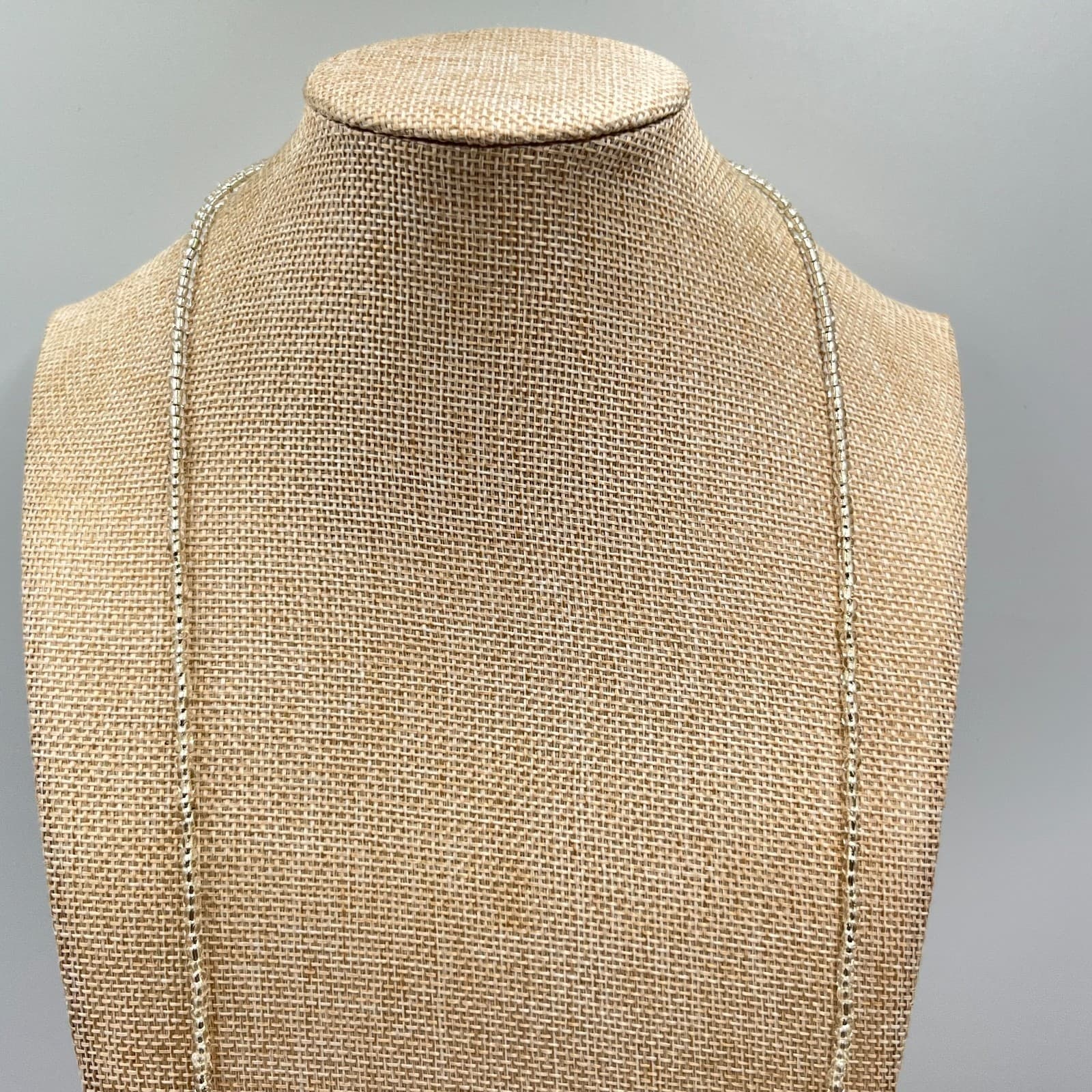 Vintage Earthy Seed Bead & Shell Chip Necklace Cream Amber Tone Boho Strand - Thumbnail 6
