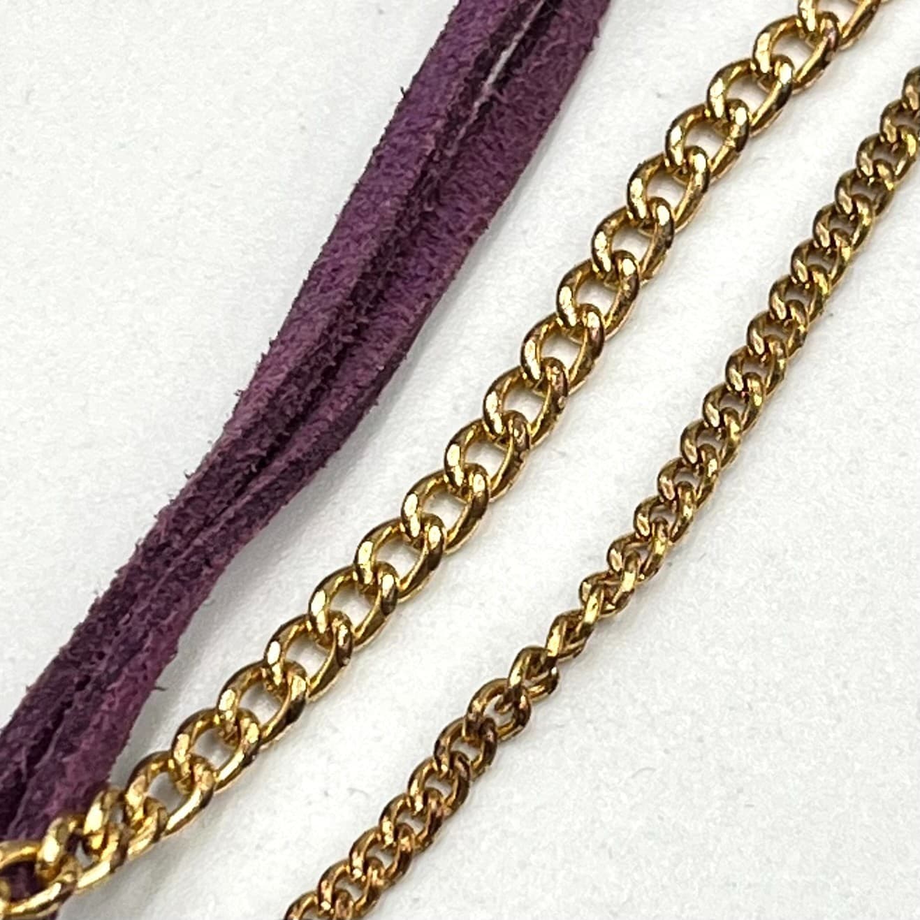 VTG Ali Khan New York Purple Crystal Cluster Statement Necklace Gold Tone Boho - Thumbnail 5