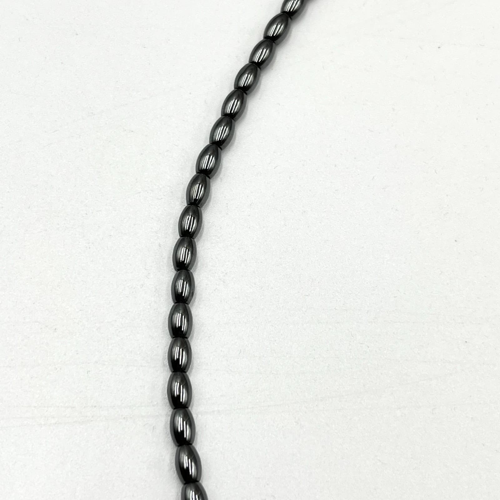 Vintage Hematite Beaded Statement Necklace Gunmetal Grey Geometric Classic - Thumbnail 6