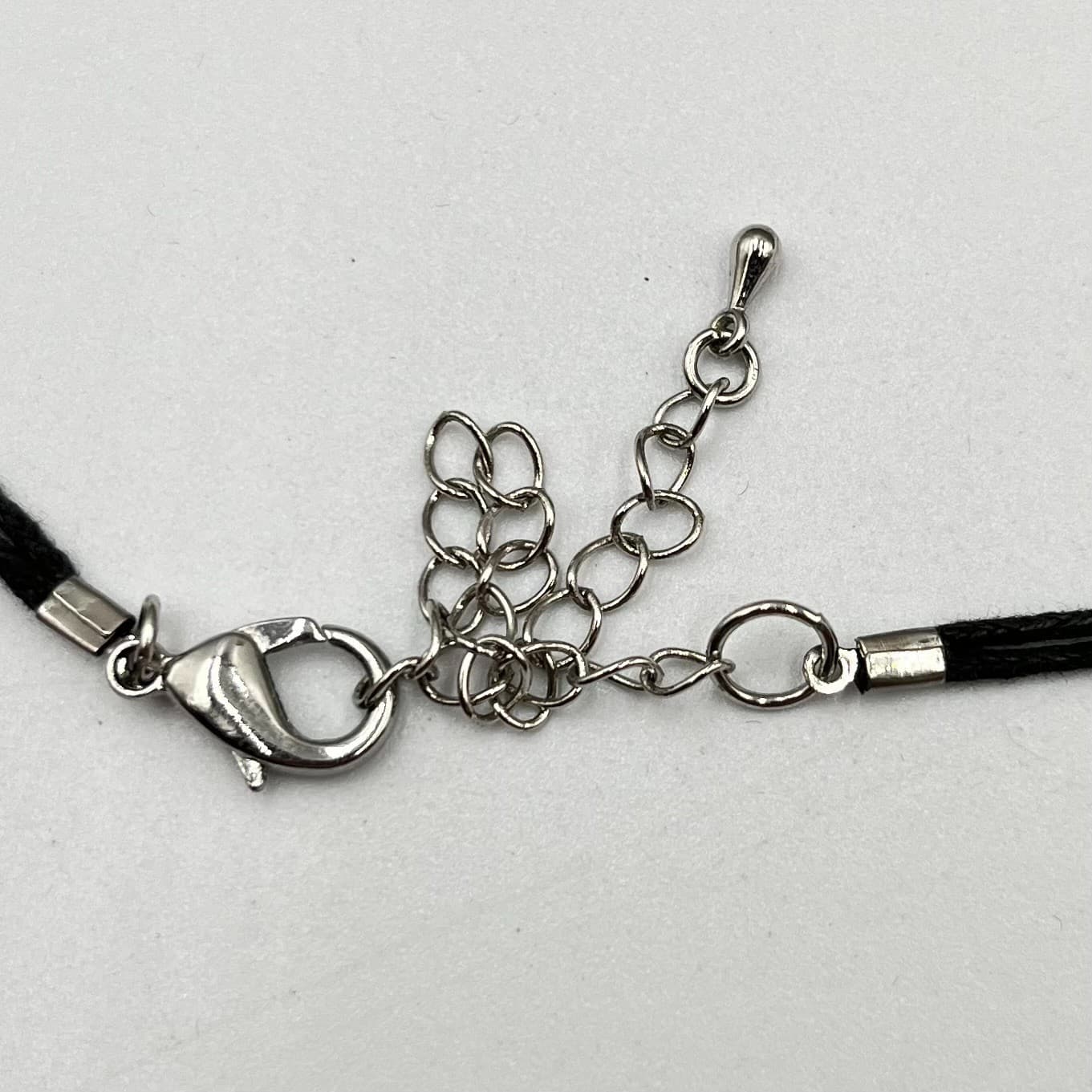 Vintage Boho Multi-Strand Charm Necklace Black Cord Mixed Beaded Silver Tone Y2K - Thumbnail 2