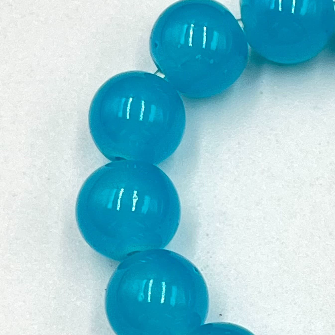 Modern Blue Round Glass Beaded Bracelet Gold Tone "Be Legendary" Charm Retro - Thumbnail 7