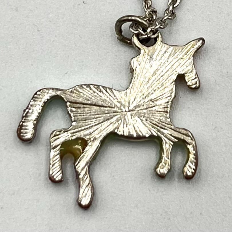 Vintage Claire's Y2K Glitter Rainbow Enamel Unicorn Pendant Necklace Silver Tone - Thumbnail 6