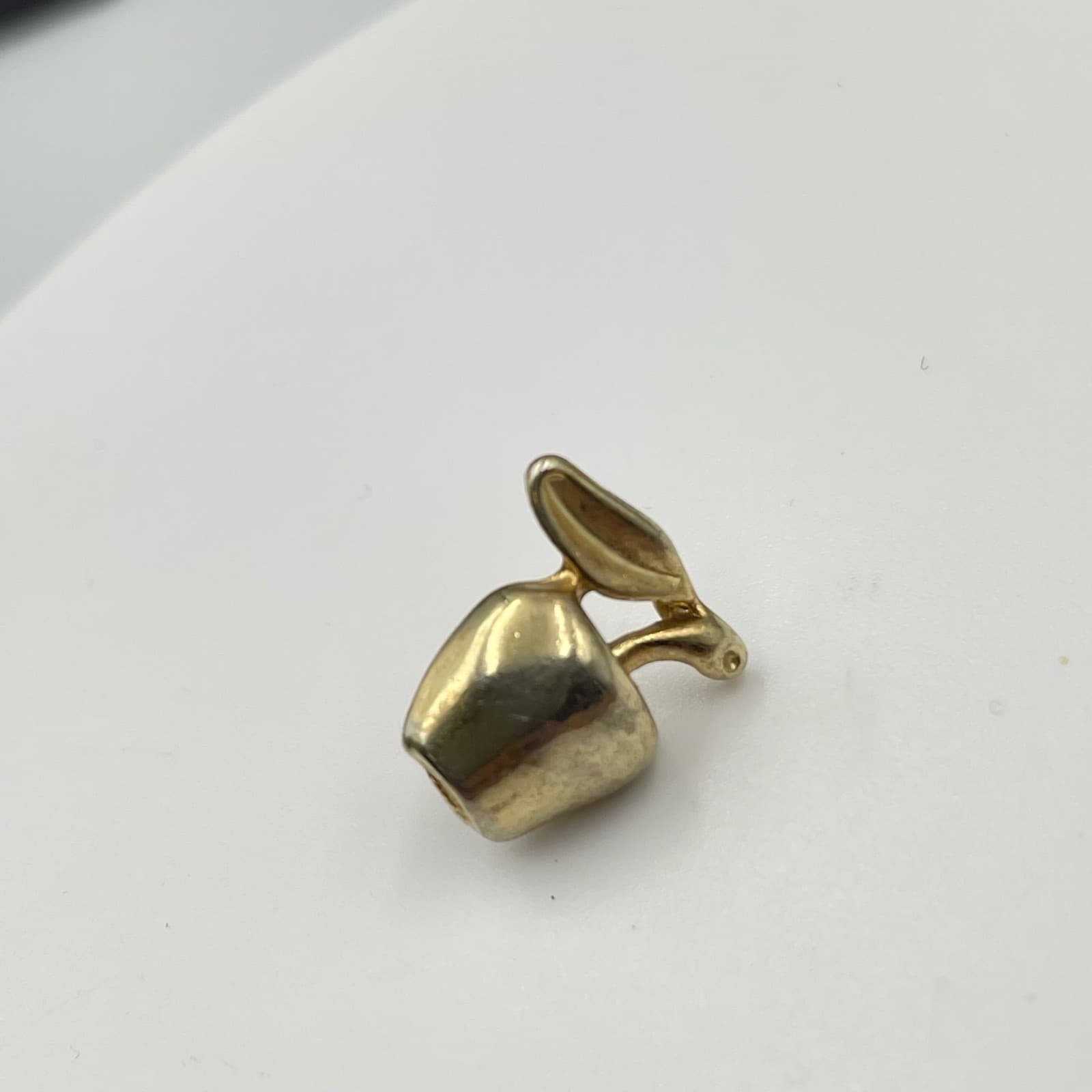 Vintage Gold-Tone Apple Charm Pendant – Cute Y2K Teacher Gift Jewelry - Thumbnail 2