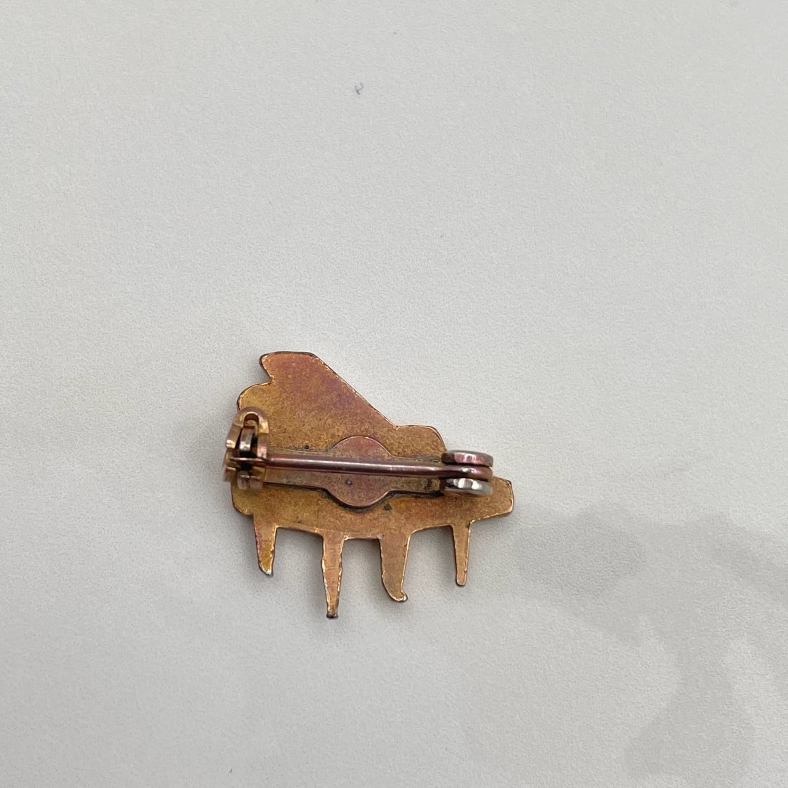 Vintage Grand Piano Brooch Pin Gold Tone Music Instrument Novelty Mini Lapel - Thumbnail 7