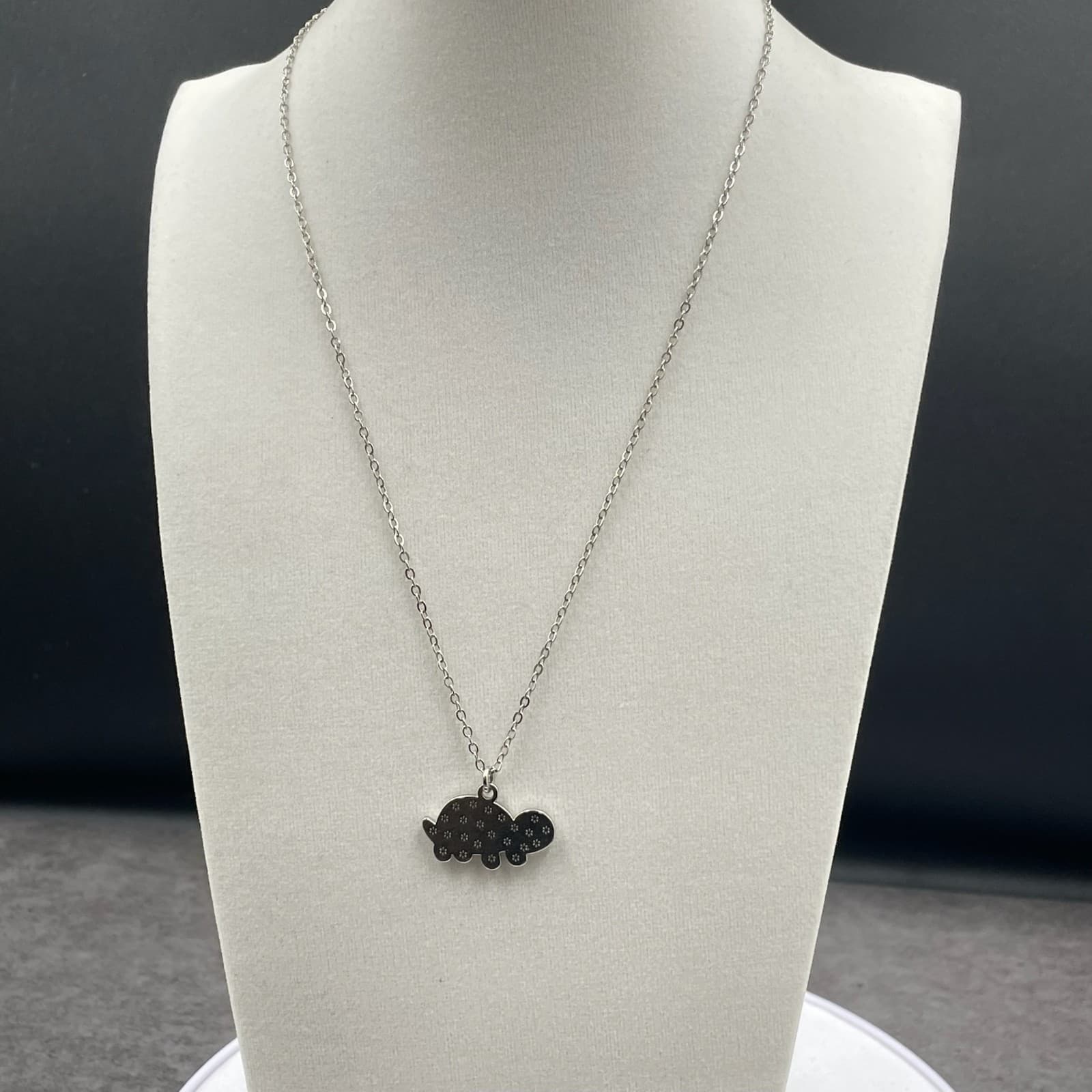 Vintage Silver-Toned Green Enamel Modern Fashion Turtle-Shape Charm Pendant - Thumbnail 8