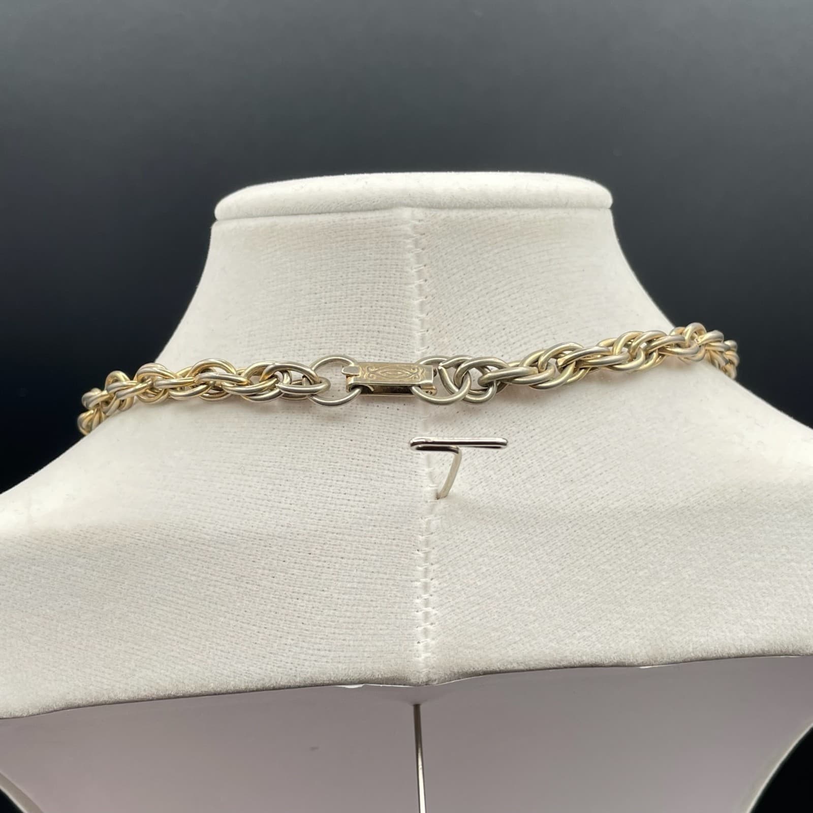 Vintage Contemporary Silver-Tone Classic Fashion Twist Braided Chain Push Lock - Thumbnail 10