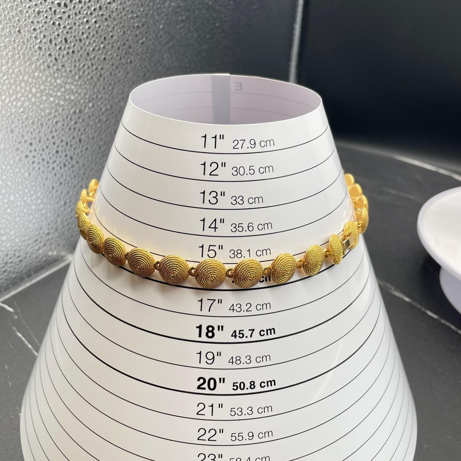 Vintage Gold Tone Classic Fashion Filigree Disc Matar Mala Push Lock Necklace - Thumbnail 2
