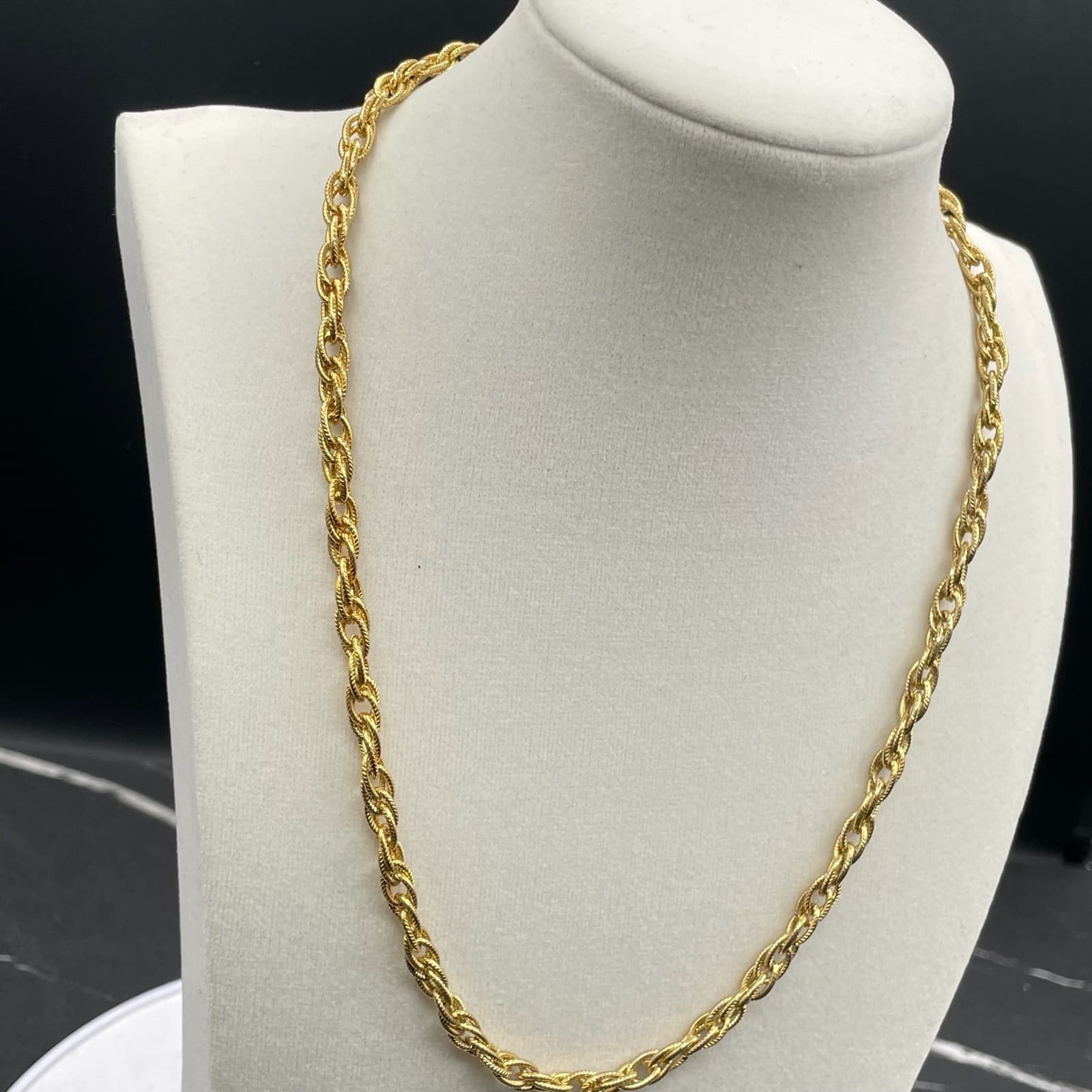 Vintage Gold-Tone Classic Fashion Stainless Steel Bismark Chain Lobster Necklace - Thumbnail 3