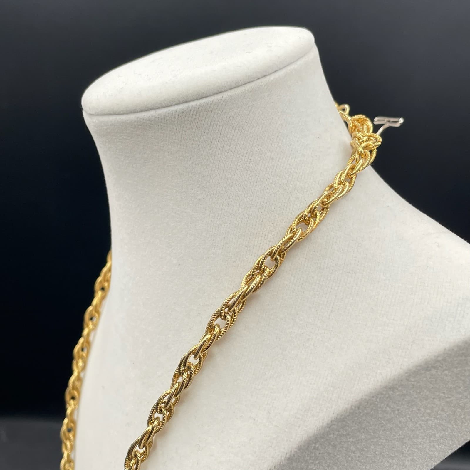 Vintage Gold-Tone Classic Fashion Stainless Steel Bismark Chain Lobster Necklace - Thumbnail 8