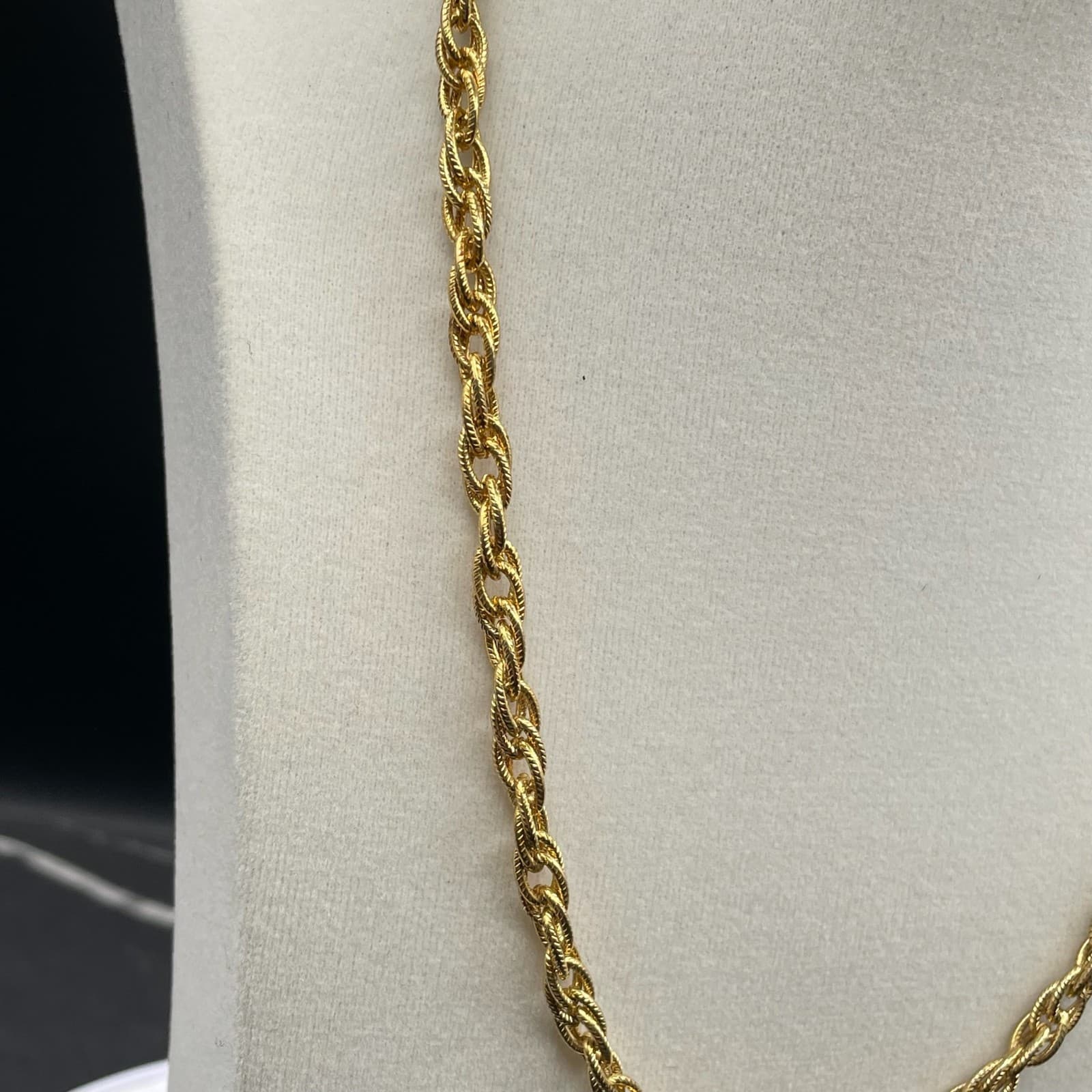 Vintage Gold-Tone Classic Fashion Stainless Steel Bismark Chain Lobster Necklace - Thumbnail 4