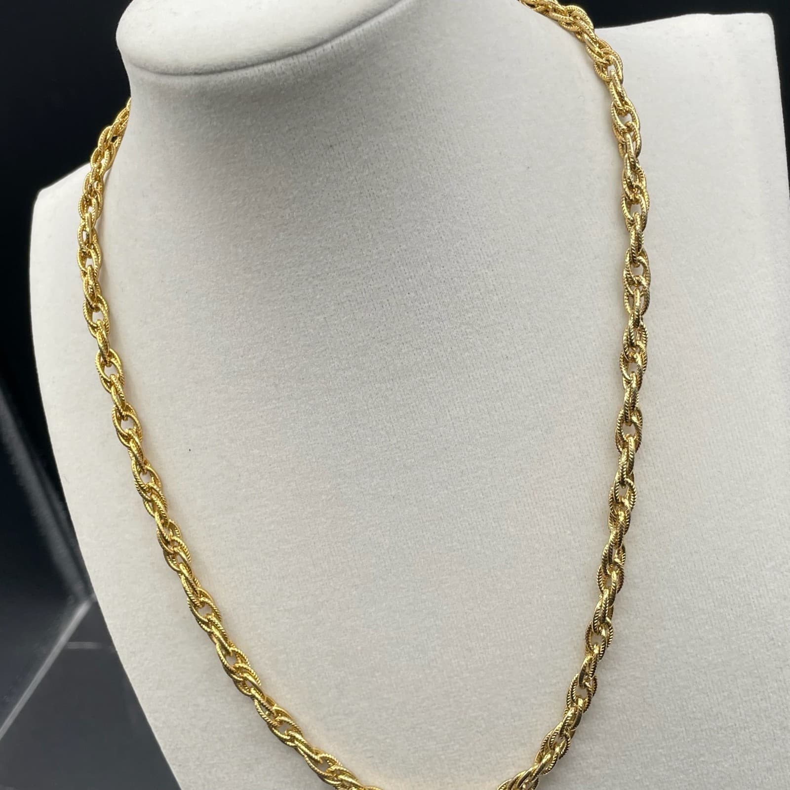 Vintage Gold-Tone Classic Fashion Stainless Steel Bismark Chain Lobster Necklace - Thumbnail 6