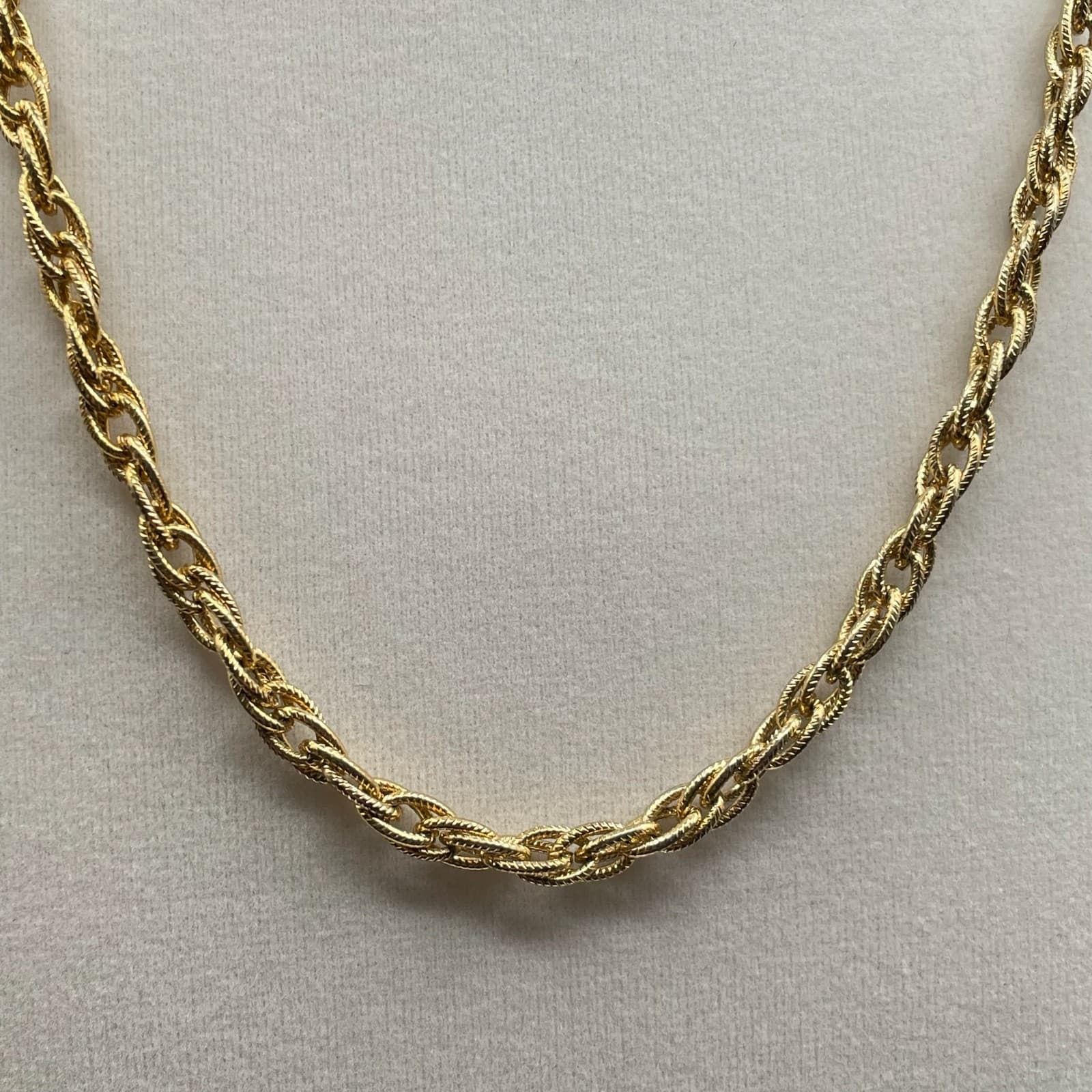 Vintage Gold-Tone Classic Fashion Stainless Steel Bismark Chain Lobster Necklace - Thumbnail 5