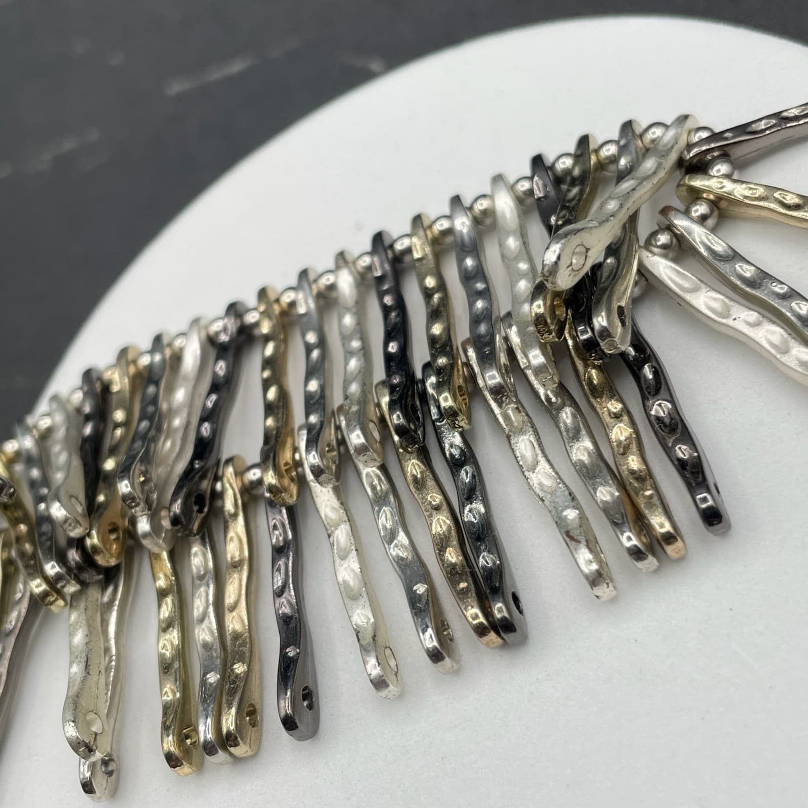 Vintage Multi-Tone Fringe Beaded Fashion Classic Retro Stretch Bracelet - Thumbnail 5