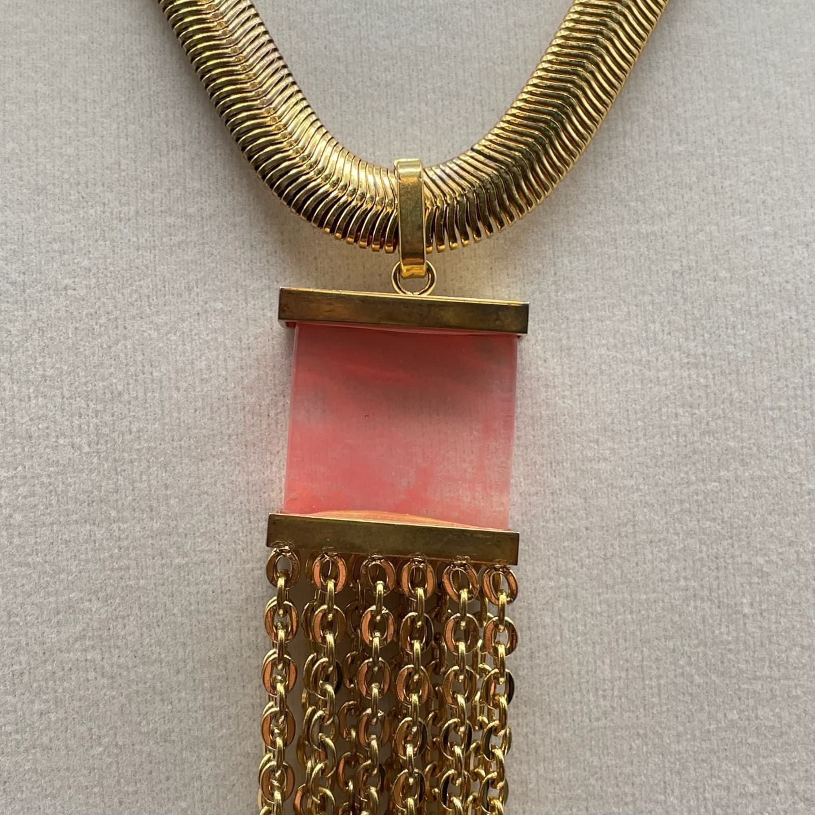 Vintage Contemporary Gold-Tone Classic Adjustable Snake Chain Tassel Lobster - Thumbnail 8
