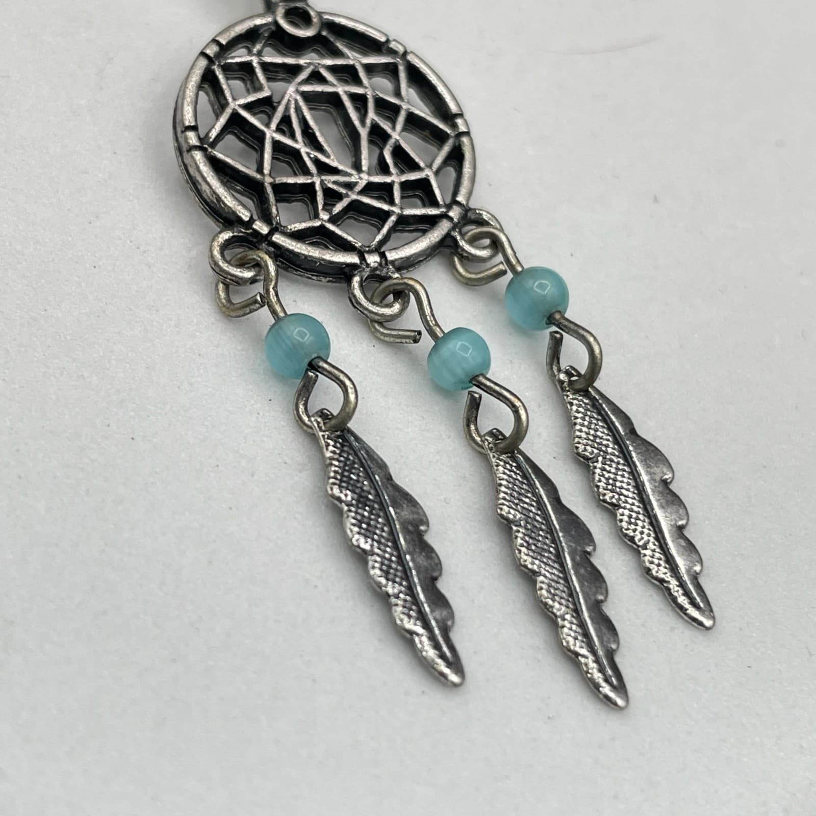 Silver-Tone Dreamcatcher Belly Button Ring w/ Feathers Boho Navel - Thumbnail 7
