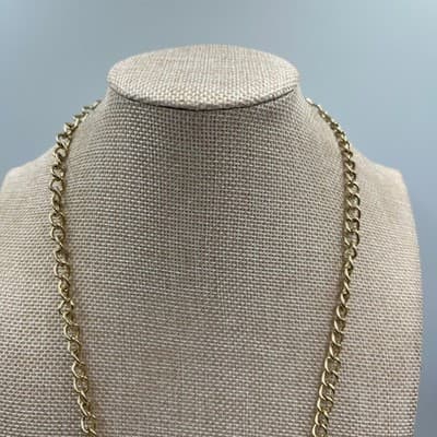 Vintage Gold Tone Bib Necklace Glitter Medallion Tassel Chandelier Statement 24" - Thumbnail 2