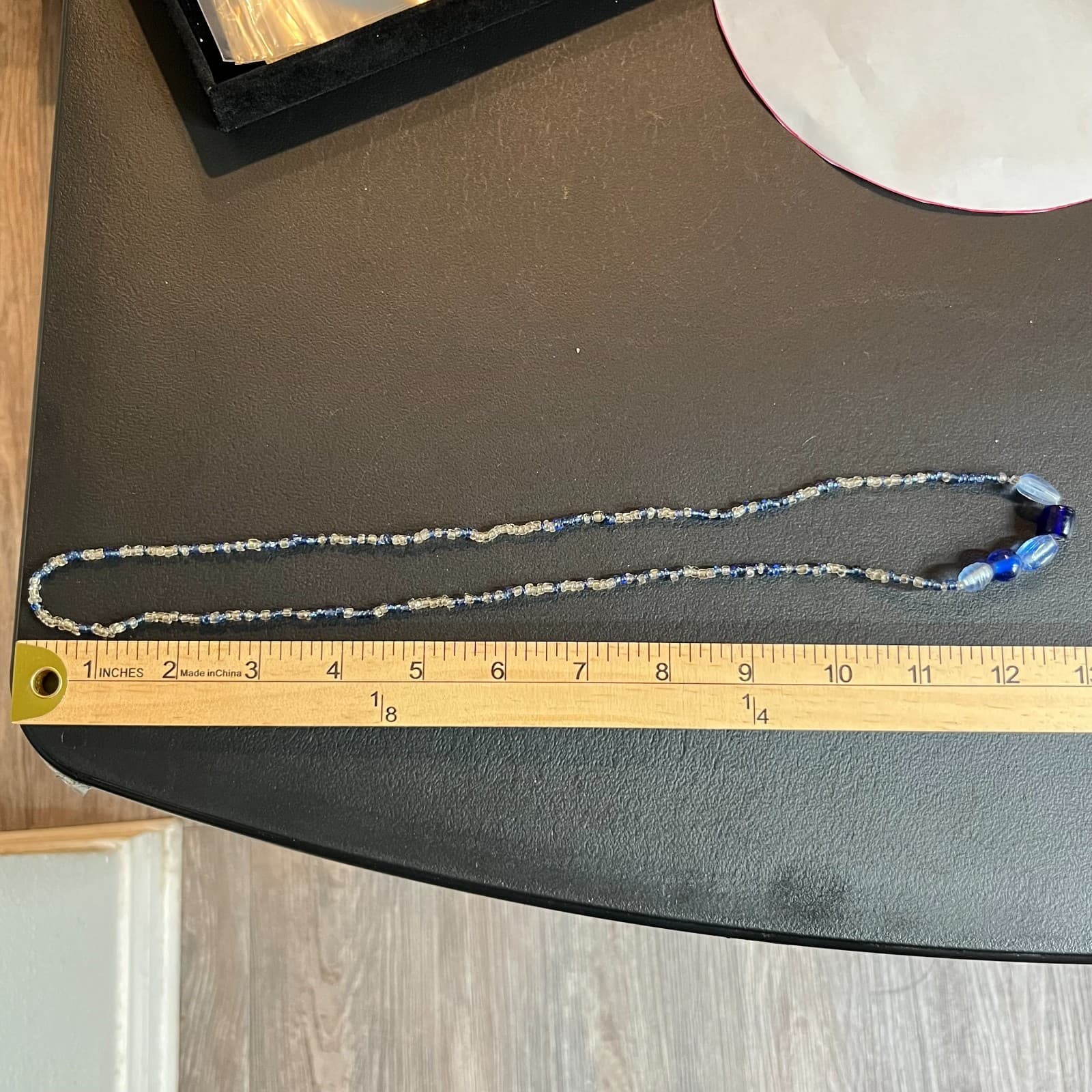 Vintage Boho Blue Glass Seed Bead Long Strand Necklace - Y2K Retro Classic - Thumbnail 7