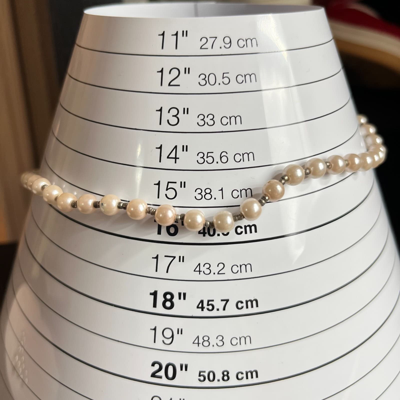 Vintage Faux Pearl Choker Necklace Silver Tone Ornate Box Clasp Classic Fashion - Thumbnail 6